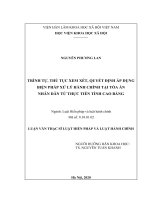 Trình tự, thủ tục xem xét, quyết định áp dụng các biện pháp xử lý hành chính tại tòa án nhân dân từ thực tiễn tỉnh cao bằng 