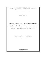 Truyền thông về ô nhiễm môi trường do sản xuất nông nghiệp trên các đài truyền thanh huyện ở vĩnh long 