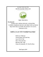 Áp dụng quy trình chăm sóc, nuôi dưỡng và phòng trị bệnh cho đàn lợn thịt nuôi tại trang trại sinh thái thanh xuân, xã nghĩa trụ, huyện văn giang, tỉnh hưng yên 