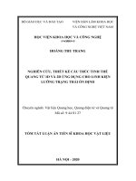 Nghiên cứu, thiết kế cấu trúc tinh thể quang tử 1d và 2d ứng dụng cho linh kiện lưỡng trạng thái ổn định tt 