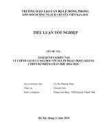 xử lý tình huống giải quyết khiếu nại về chính sách ưu đãi đối với người hoạt động kháng chiến bị nhiễm chất độc hóa học 
