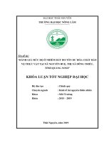 Đánh giá mức độ ô nhiễm đất do tồn dư hóa chất bảo vệ thực vật tại xã nguyễn huệ, thị xã đông triều, tỉnh quảng ninh 