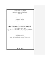 Phát triển bền vững nguồn nhân lực thông qua đào tạo tại trung tâm không gian mạng viettel 