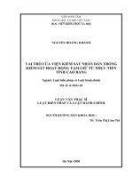 Vai trò của viện kiểm sát nhân dân trong kiểm sát hoạt động tạm giữ từ thực tiến tỉnh cao bằng 