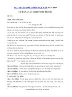 Tải Đáp án đề thi vào lớp 10 môn Văn Sở GD&ĐT Sóc Trăng năm 2019 - Đề thi tuyển sinh lớp 10 năm 2019 môn Ngữ Văn Sóc Trăng có đáp án