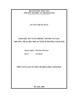 Giáo dục kỹ năng phòng tránh tai nạn, thương  tích cho trẻ 4 5 tuổi ở trường mầm non tt 