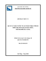 Quản lý nhà nƣớc về an toàn thực phẩm trên địa bàn quận Hải Châu, thành phố Đà Nẵng