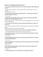 Đáp án trắc nghiệm tập huấn mô đun 2 môn dd 