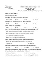 Đề thi học kì 1 Lịch sử 9 năm học 2020 – 2021