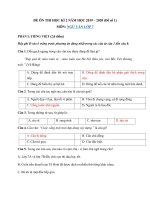 Tải Bộ đề ôn thi học kì 2 lớp 7 môn Ngữ văn năm học 2019 - 2020 - Bộ đề kiểm tra Văn 7 học kì 2 có đáp án