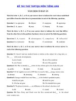 Tải Đề thi thử tốt nghiệp THPT 2020 môn Anh số 7 - Đề thi THPT Quốc Gia 2020 môn tiếng Anh có đáp án