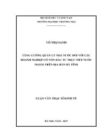 tăng cường quản lý nhà nước đối với các doanh nghiệp có vốn đầu tƣ trực tiếp nước ngoài trên địa bàn hà tĩnh 