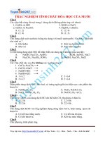 Trắc nghiệm tính chất hóa học của muối (Có đáp án)
