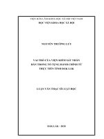 (Luận văn thạc sĩ) vai trò của viện kiểm sát nhân dân trong tố tụng hành chính từ thực tiễn tỉnh đắk lắk 