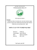Đánh giá công tác đăng ký cấp giấy chứng nhận quyền sử dụng đất trên địa bàn huyện bảo thắng, tỉnh lào cai giai đoạn 2015   2018 