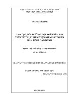 (Luận văn thạc sĩ) đào tạo, bồi dưỡng đội ngũ kiểm sát viên từ thực tiễn viện kiểm sát nhân dân tỉnh cao bằng 