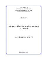Phát triển nông nghiệp công nghệ cao tại kon tum
