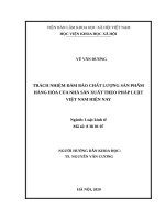 Trách nhiệm đảm bảo chất lượng sản phẩm, hàng hóa của nhà sản xuất theo pháp luật việt nam hiện nay 