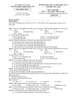 Tải Đề thi học kì 2 môn Sinh học lớp 11 trường THPT Thông Nguyên, Hà Giang năm học 2014 - 2015 - Đề kiểm tra học kỳ II môn Sinh lớp 11 có đáp án