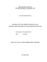 Giáo dục kỹ năng phòng tránh tai nạn, thương tích cho trẻ 4 5 tuổi ở trường mầm non tt 