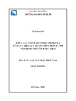Đánh giá thành quả hoạt động của Công ty Điện lực Quảng Bình trên cơ sở vận dụng thẻ cân bằng điểm