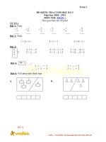 Tải 20 đề thi học kì 1 môn Toán lớp 1 Hay chọn lọc (sách mới) - Đề thi học kì 1 lớp 1 môn Toán
