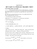 Rút gọn và tính giá trị biểu thức - Giáo viên Việt Nam