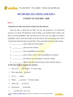 Tải Bộ đề kiếm tra tiếng Anh lớp 4 học kì 2 có đáp án - Đề thi tiếng Anh lớp 4 học kỳ 2 năm 2019 - 2020