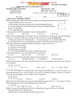 Tải Đề thi học kì 2 môn Vật lý lớp 11 trường THPT Nam Trực, Nam Định năm học 2014 - 2015 - Đề kiểm tra học kỳ II môn Vật lý lớp 11 có đáp án