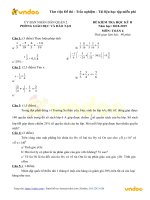Tải Đề thi học kì 2 môn Toán lớp 6, 7, 8, 9 năm 2020 - Đề kiểm tra học kì 2 môn Toán lớp 6, 7, 8, 9 có đáp án