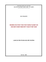 Nghiên cứu phát thải thủy ngân tại một số nhà máy nhiệt điện đốt than ở việt nam 