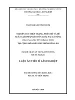 luận án tiến sĩ nghiên cứu hiện trạng, phân bố và đề xuất giải pháp bảo tồn loài nai cà tông (rucervus eldii mclelland, 1842 tại cộng hòa dân chủ nhân dân lào 
