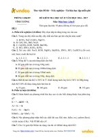 Tải Bộ đề thi học kì 2 môn Hóa học lớp 8 - Đề thi Hóa 8 học kì 2 có đáp án