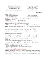 Tải Đề thi giữa học kì 1 lớp 12 môn Vật lý trường THPT Lê Lợi năm 2020 - 2021 - Đề kiểm tra giữa học kì 1 môn Vật lý lớp 12 có đáp án
