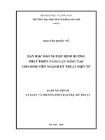 DẠY HỌC ĐẢO NGƯỢC ĐỊNH HƯỚNG PHÁT TRIỂN NĂNG LỰC SÁNG TẠO CHO SINH VIÊN NGÀNH KỸ THUẬT ĐIỆN TỬ