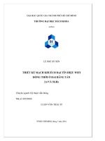 Thiết kế mạch khuyếch đại tín hiệu wifi đồng thời ở hai băng tần 2.4 và 5GHz