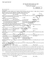 ĐỀ THI THỬ THPT QUỐC GIA 2020 MÔN HÓA HỌC (LẦN 1)