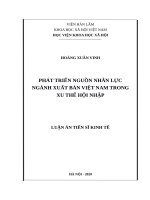 Phát triển nguồn nhân lực xuất bản việt nam trong xu thế hội nhập