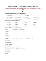 Tải Bộ đề thi học kì 1 Tiếng Anh lớp 3 Hay Chọn Lọc - Đề kiểm tra học kỳ 1 lớp 3 môn Anh có đáp án