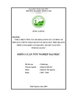 Thực hiện công tác kê khai, đăng ký cấp đổi cấp mới giấy chứng nhận quyền sử dụng đất trên địa bàn thôn làng khẻn, xã đạo đức, huyện vị xuyên, tỉnh hà giang 