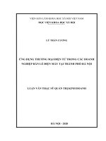 (Luận văn thạc sĩ) ứng dụng thương mại điện tử trong các doanh nghiệp bán lẻ điện máy tại thành phố hà nội 