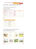 Tải Giải sách bài tập Test yourself 1 Tiếng Anh lớp 8 chương trình mới - Giải Tự kiểm tra 1 tiếng Anh lớp 8 Thí điểm