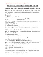 Nội dung dạy thêm toán 8 học kì 1 năm 2020 2021 