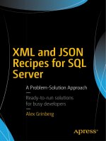XML and JSON recipes for SQL server a problem solution approach
