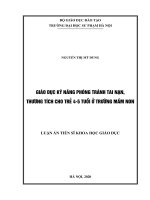 Giáo dục kỹ năng phòng tránh tai nạn, thương  tích cho trẻ 4 5 tuổi ở trường mầm non 