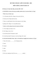 Đề thi học kì 1 Tiếng Anh 8 năm học 2020 – 2021 - Giáo viên Việt Nam