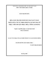 (Luận văn thạc sĩ) hòa giải tranh chấp đất đai tại ủy ban nhân dân cấp xã theo pháp luật đất đai từ thực tiễn huyện phục hòa, tỉnh cao bằng 