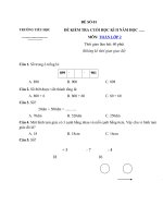 Tải 30 đề thi học kì 2 môn Toán lớp 2 năm học 2019 - 2020 có đáp án - Đề thi Toán lớp 2 học kỳ 2