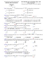 Đề thi học kì 1 lớp 11 môn toán trắc nghiệm file word có đáp án