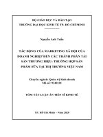 Tóm tắt luận án Tiến sĩ Kinh tế: Tác động của Marketing xã hội của doanh nghiệp đến các thành phần tài sản thương hiệu - Trường hợp sản phẩm sữa tại thị trường Việt Nam